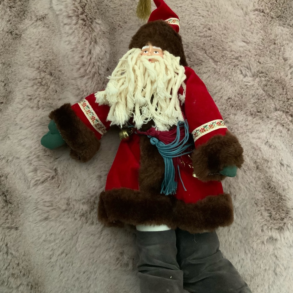Christmas Standing Santa w/ Bell Figure